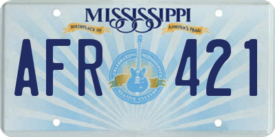 MS license plate AFR421