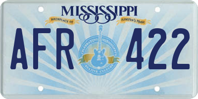 MS license plate AFR422