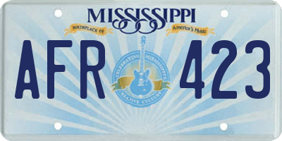 MS license plate AFR423