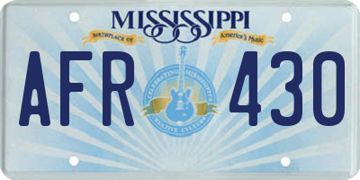 MS license plate AFR430