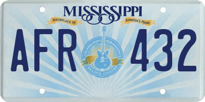 MS license plate AFR432