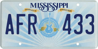 MS license plate AFR433