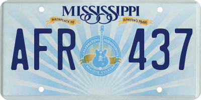 MS license plate AFR437