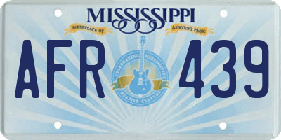 MS license plate AFR439