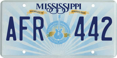 MS license plate AFR442