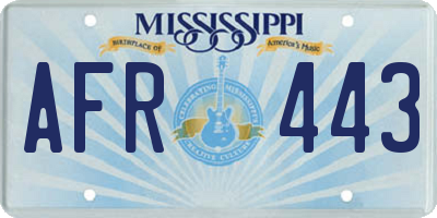 MS license plate AFR443