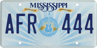 MS license plate AFR444