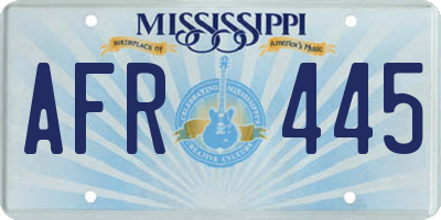 MS license plate AFR445