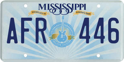 MS license plate AFR446
