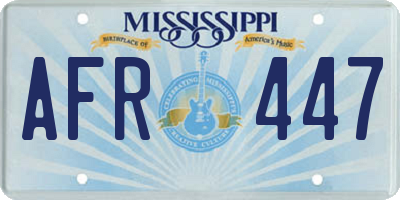 MS license plate AFR447