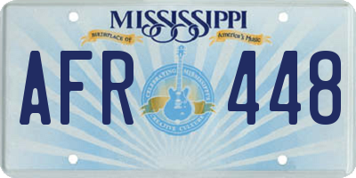 MS license plate AFR448