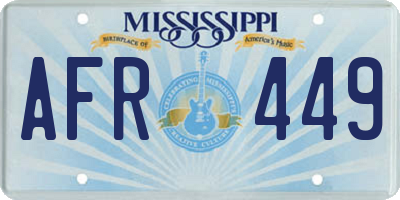 MS license plate AFR449