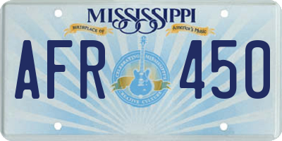 MS license plate AFR450