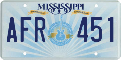 MS license plate AFR451