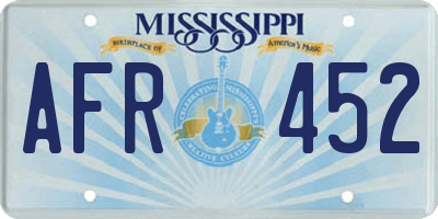 MS license plate AFR452