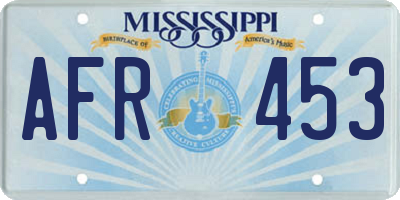 MS license plate AFR453