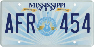 MS license plate AFR454