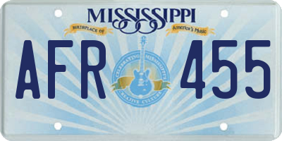 MS license plate AFR455