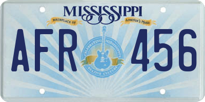 MS license plate AFR456