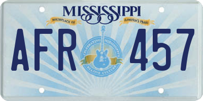 MS license plate AFR457