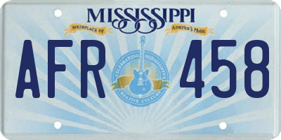 MS license plate AFR458