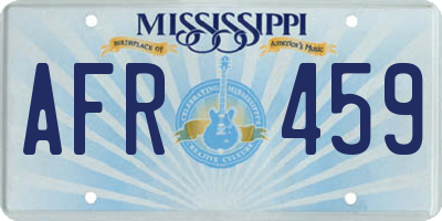 MS license plate AFR459