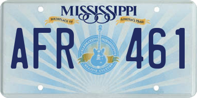 MS license plate AFR461
