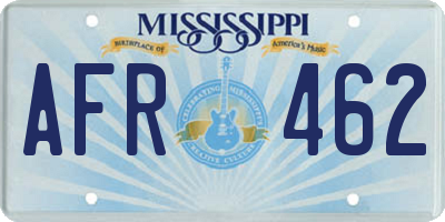 MS license plate AFR462