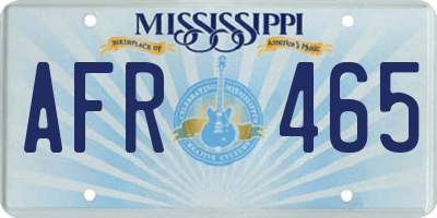 MS license plate AFR465