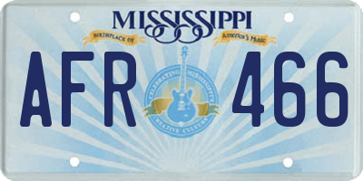 MS license plate AFR466