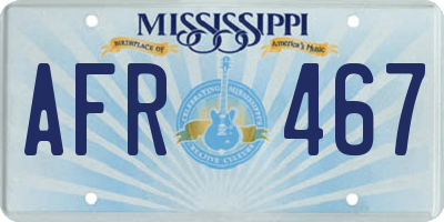MS license plate AFR467