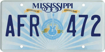 MS license plate AFR472
