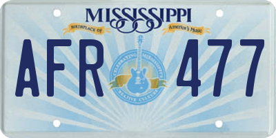 MS license plate AFR477