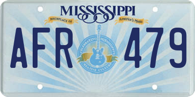 MS license plate AFR479