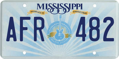 MS license plate AFR482