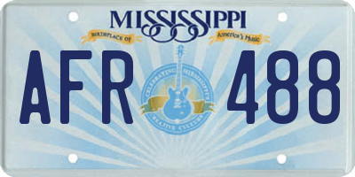 MS license plate AFR488