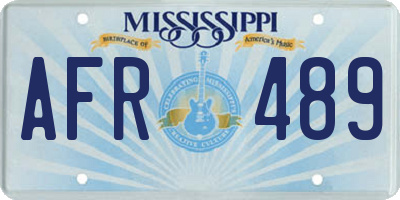 MS license plate AFR489