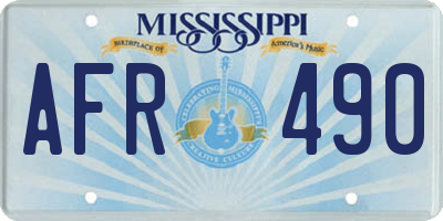 MS license plate AFR490