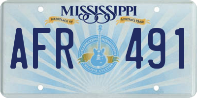 MS license plate AFR491