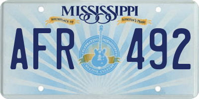 MS license plate AFR492