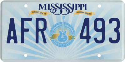 MS license plate AFR493