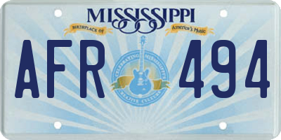 MS license plate AFR494