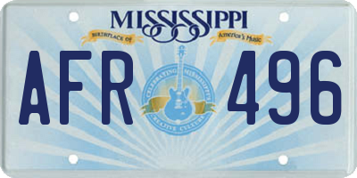 MS license plate AFR496