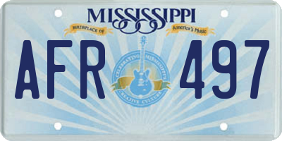 MS license plate AFR497