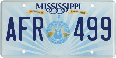 MS license plate AFR499