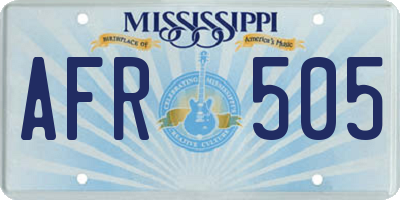 MS license plate AFR505