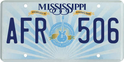 MS license plate AFR506