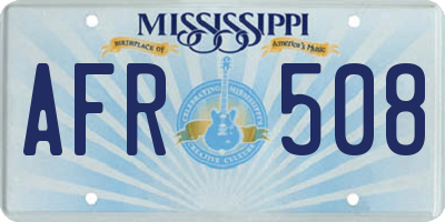 MS license plate AFR508