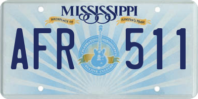 MS license plate AFR511