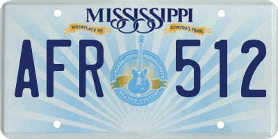 MS license plate AFR512